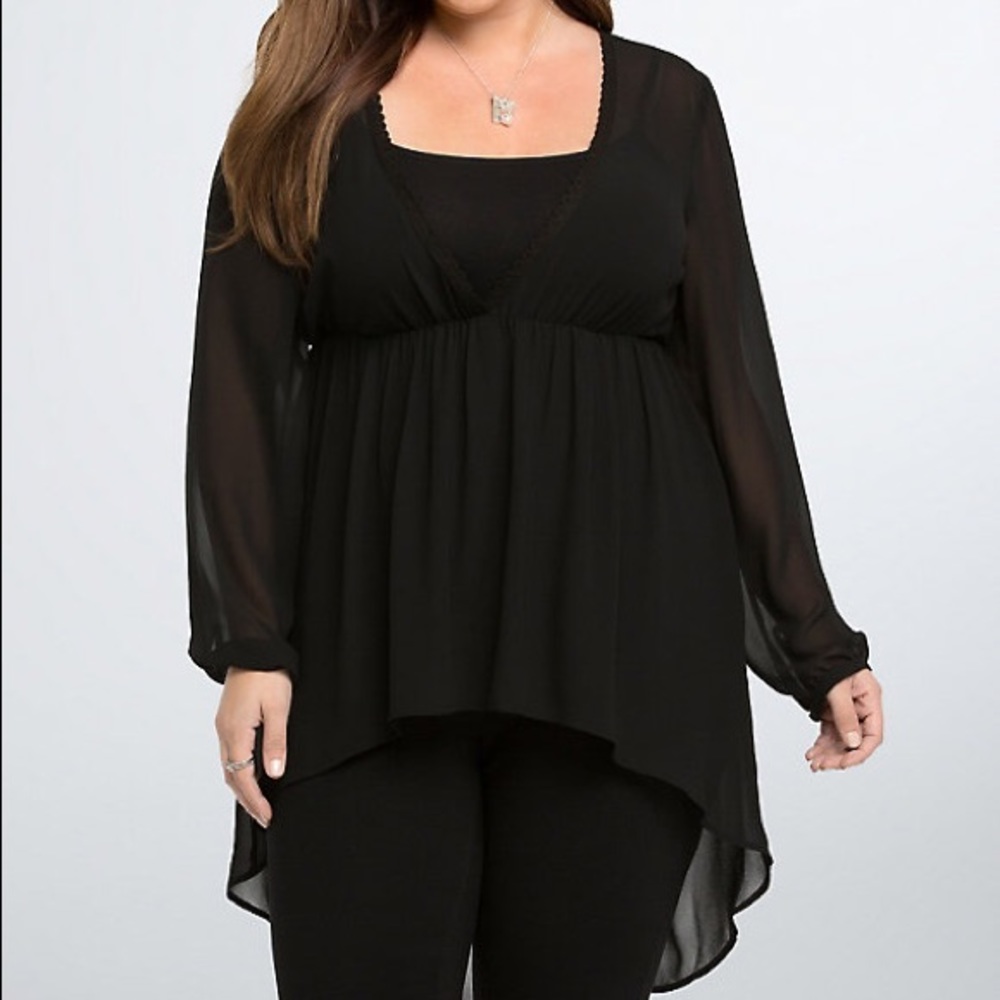 Torrid Chiffon Hi-Lo Top